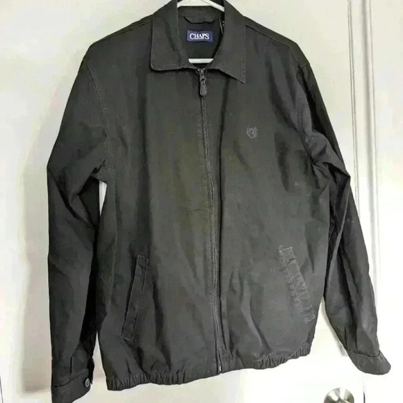 HOST PICK ♥️ CHAPS  COAT all black size small ZIPPER AND POCKETS GREAT CONDITION - Picture 1 of 8